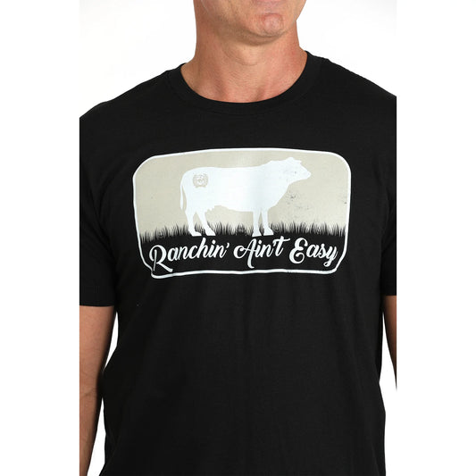 Cinch Men's "Ranchin' Aint Easy" Black Graphic T-Shirt