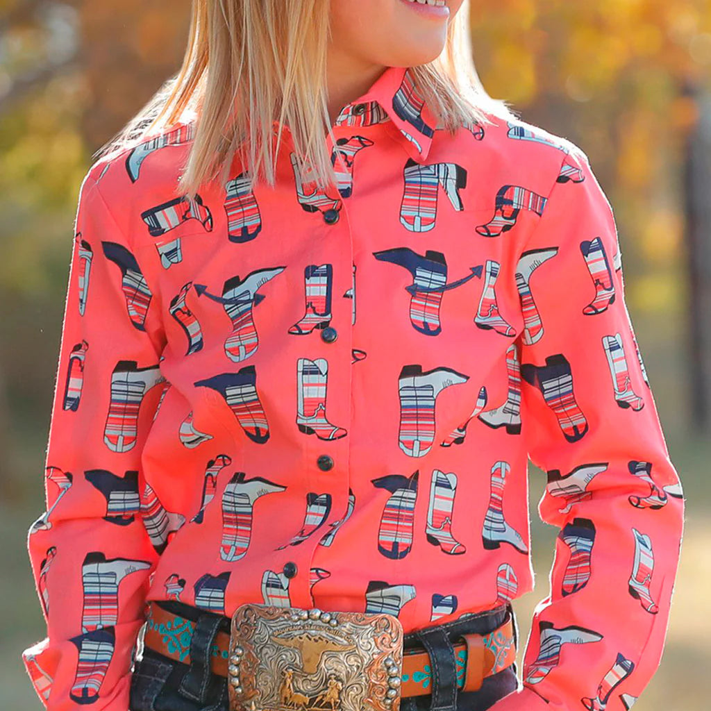 Cruel Girls LS Boot Coral Shirt