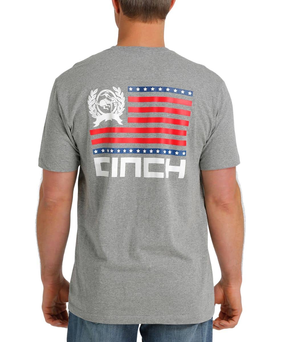 Cinch Men's Patriotic Flag Logo Tee