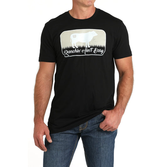Cinch Men's "Ranchin' Aint Easy" Black Graphic T-Shirt