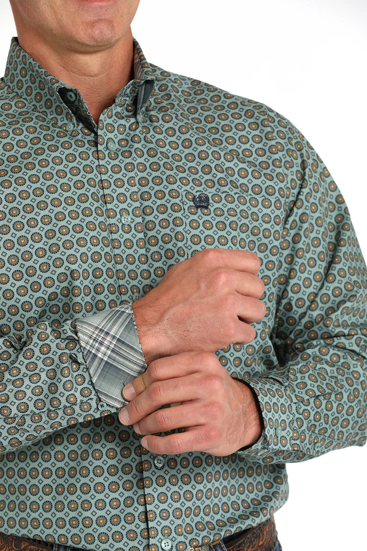 Cinch Mens Long Sleeve - Green & Gold