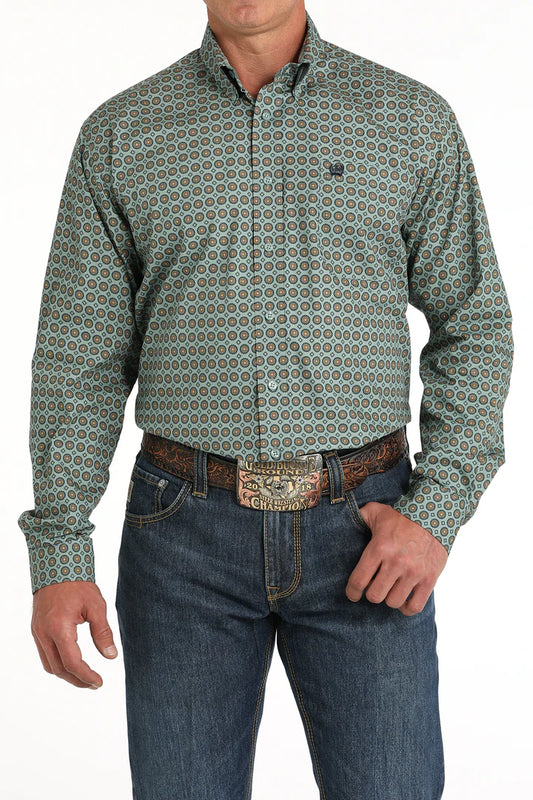 Cinch Mens Long Sleeve - Green & Gold