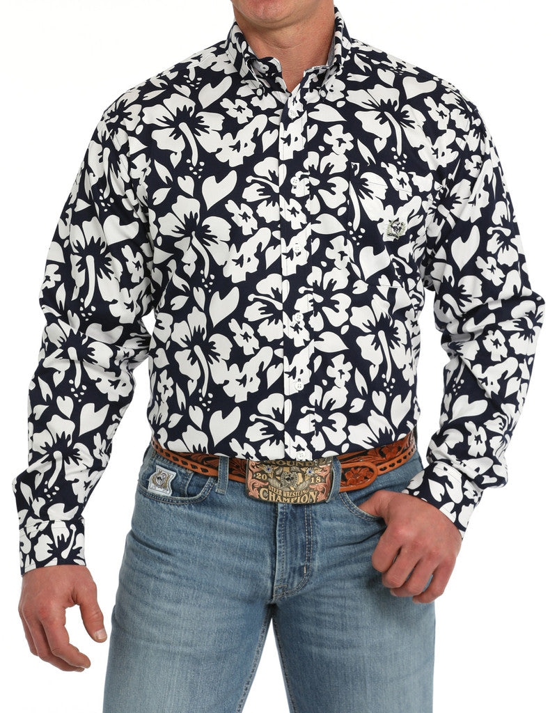 Cinch Men's Long Sleeve TWILL -  Hawaiian Navy