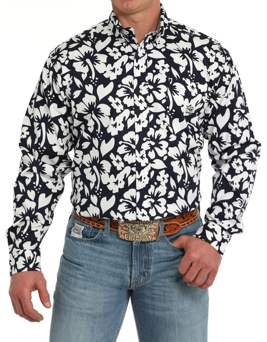 Cinch Men's Long Sleeve TWILL -  Hawaiian Navy