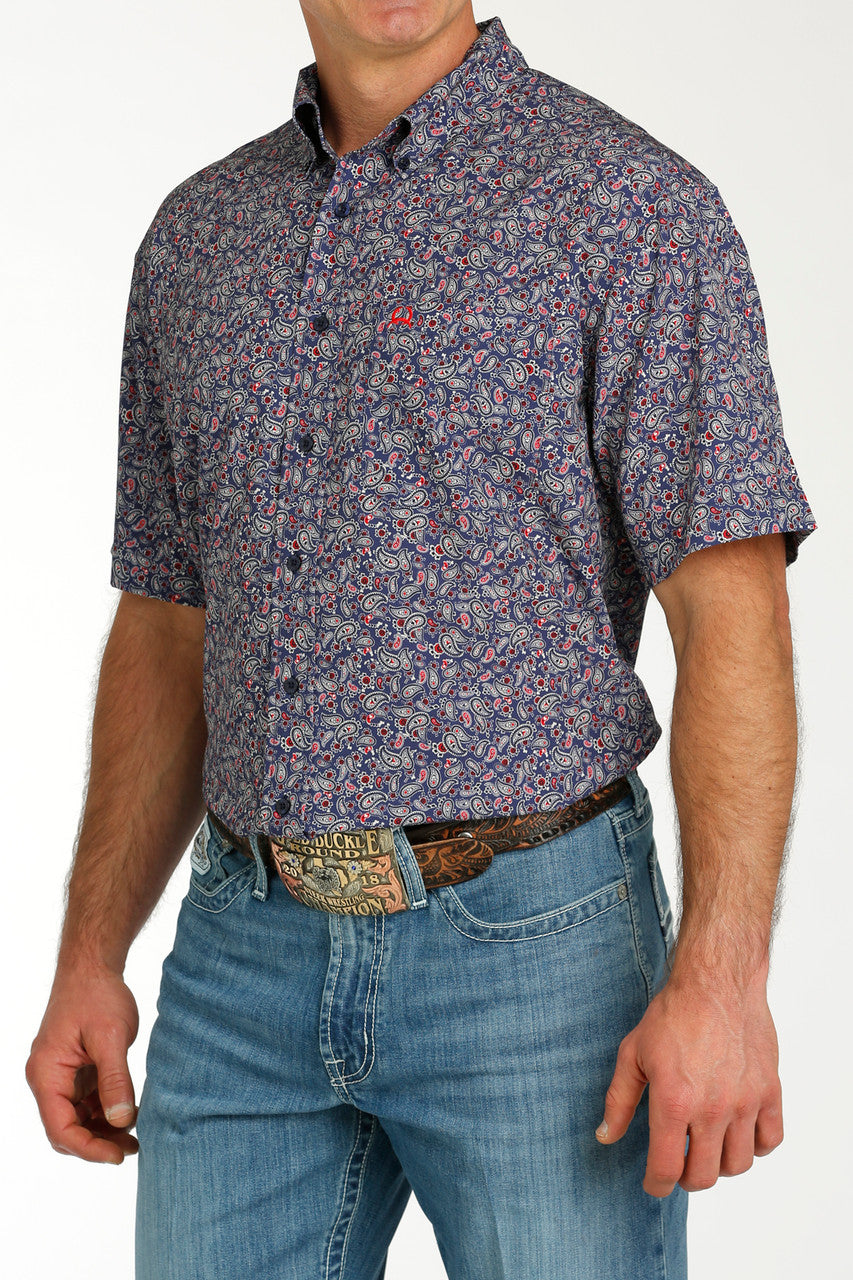Cinch Men's Short Sleeve Arenaflex - Navy