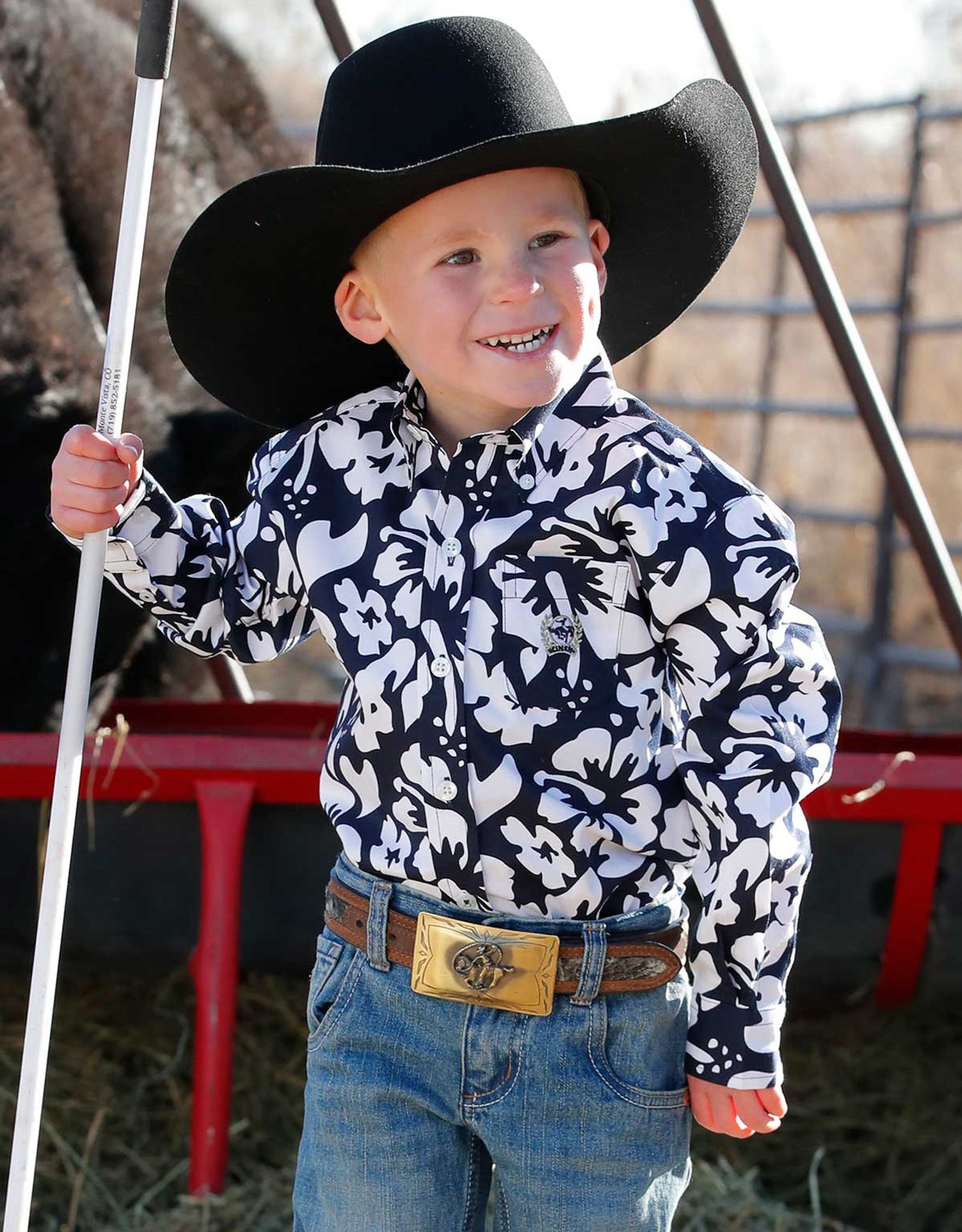 Cinch Boys Long Sleeve - Hawaiian Navy