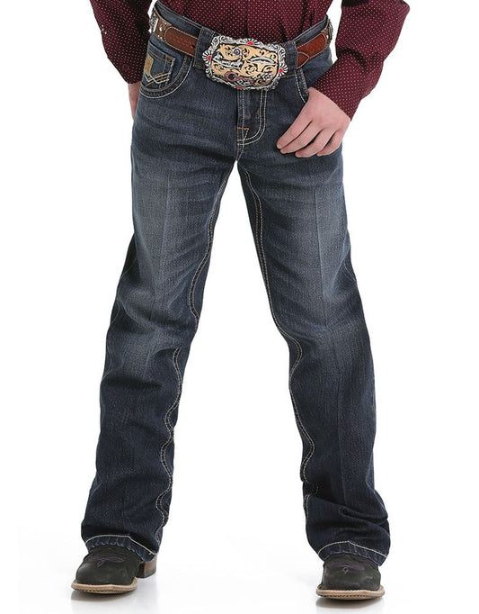 Cinch Boys' Relaxed Stretch Mid Rise Relaxed Fit Boot Cut Jeans - Rinse