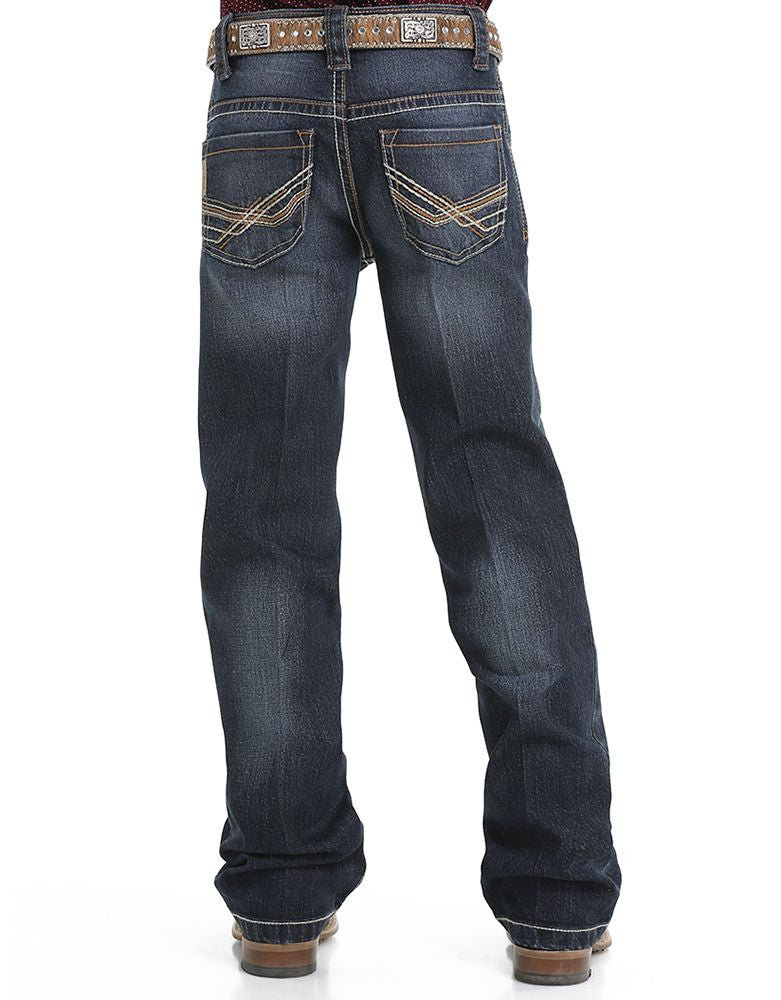 Cinch Boys' Relaxed Stretch Mid Rise Relaxed Fit Boot Cut Jeans - Rinse