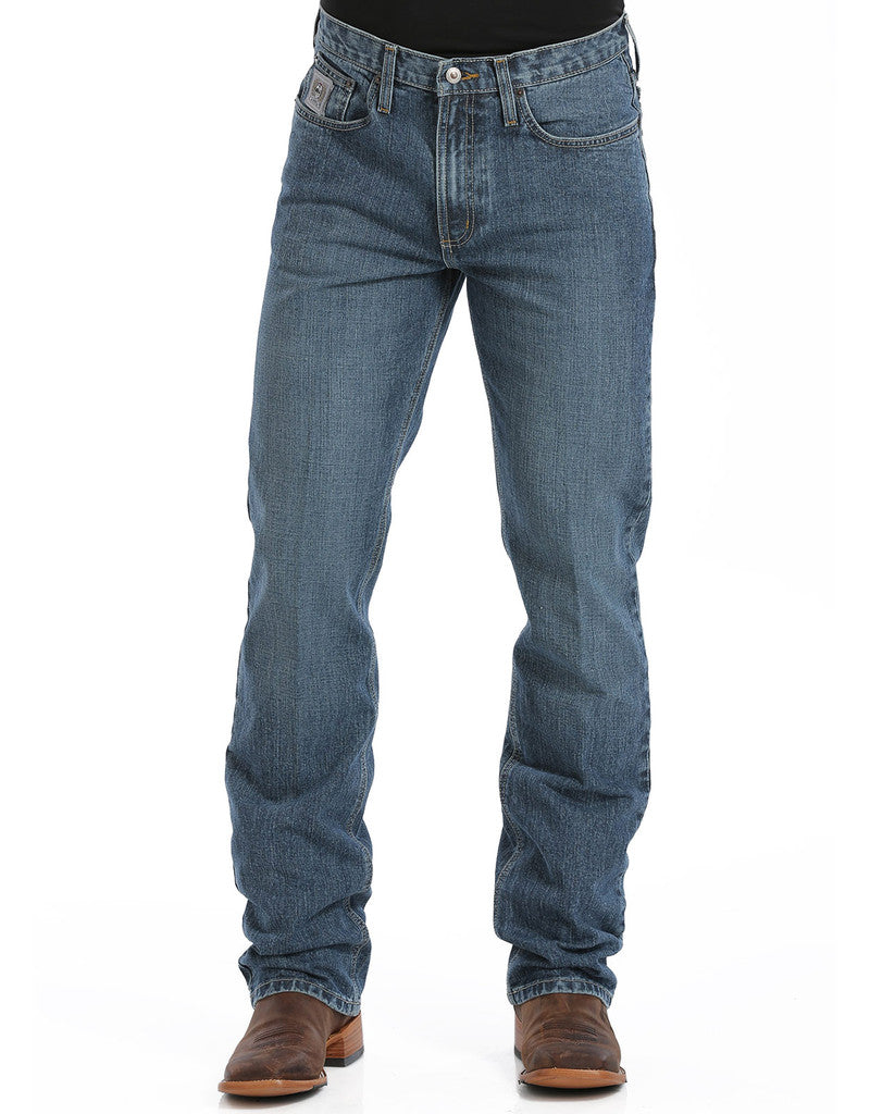 Cinch Men's Silver Label Mid Rise Slim Fit Straight Leg Jeans - Medium Stonewash