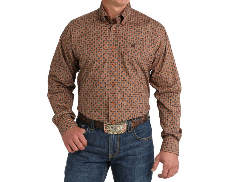 Cinch Mens Long Sleeve - Gold Print