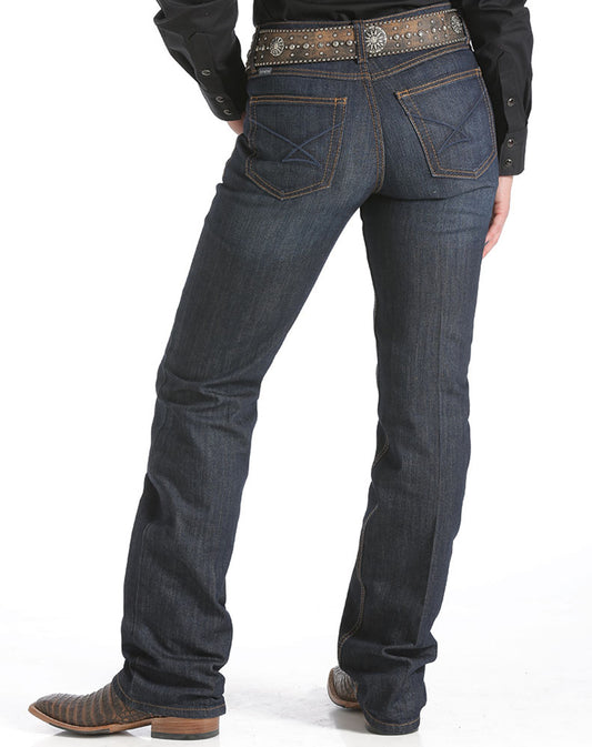 Cinch Women's Jenna Stretch Mid Rise Relaxed Fit Boot Cut Jeans - Rinse