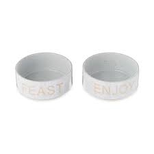 Vibrant Life Ceramic Feast & Enjoy Pet Bowl Set