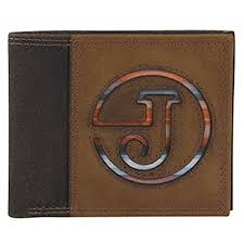 Justin Leather Slim Bifold Wallet Serape Logo