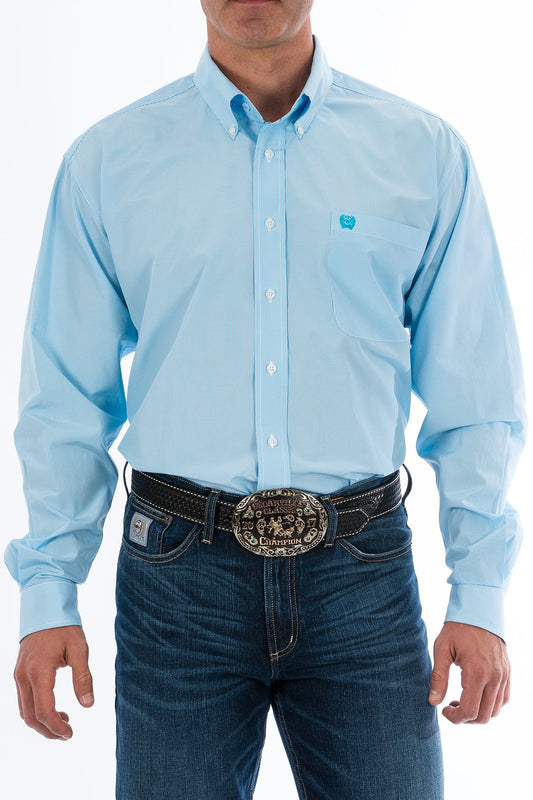 Cinch Men's Long Sleeve TENCEL™ - Blue Pin Stripe